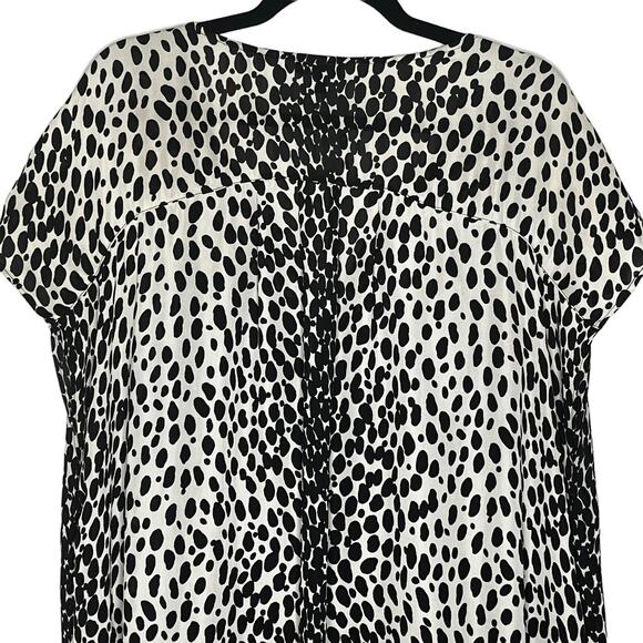 Talbots Woman Midi Dress 22 Shift Chiffon Leopard Print VNeck Slip Lining Brown - Picture 6 of 8